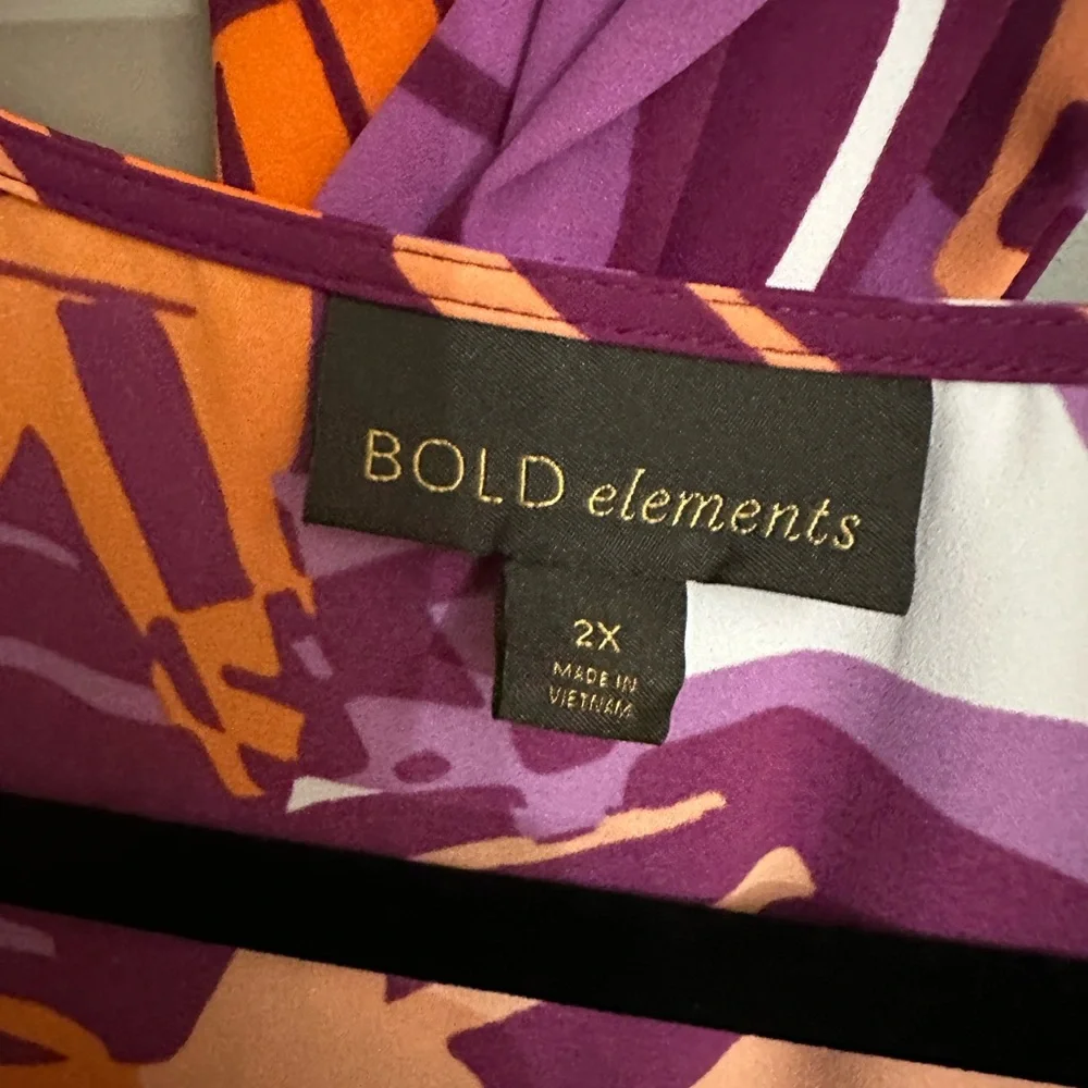 BOLD elements Purple and Orange Short Romper NWOT Plus Size - Picture 3 of 5